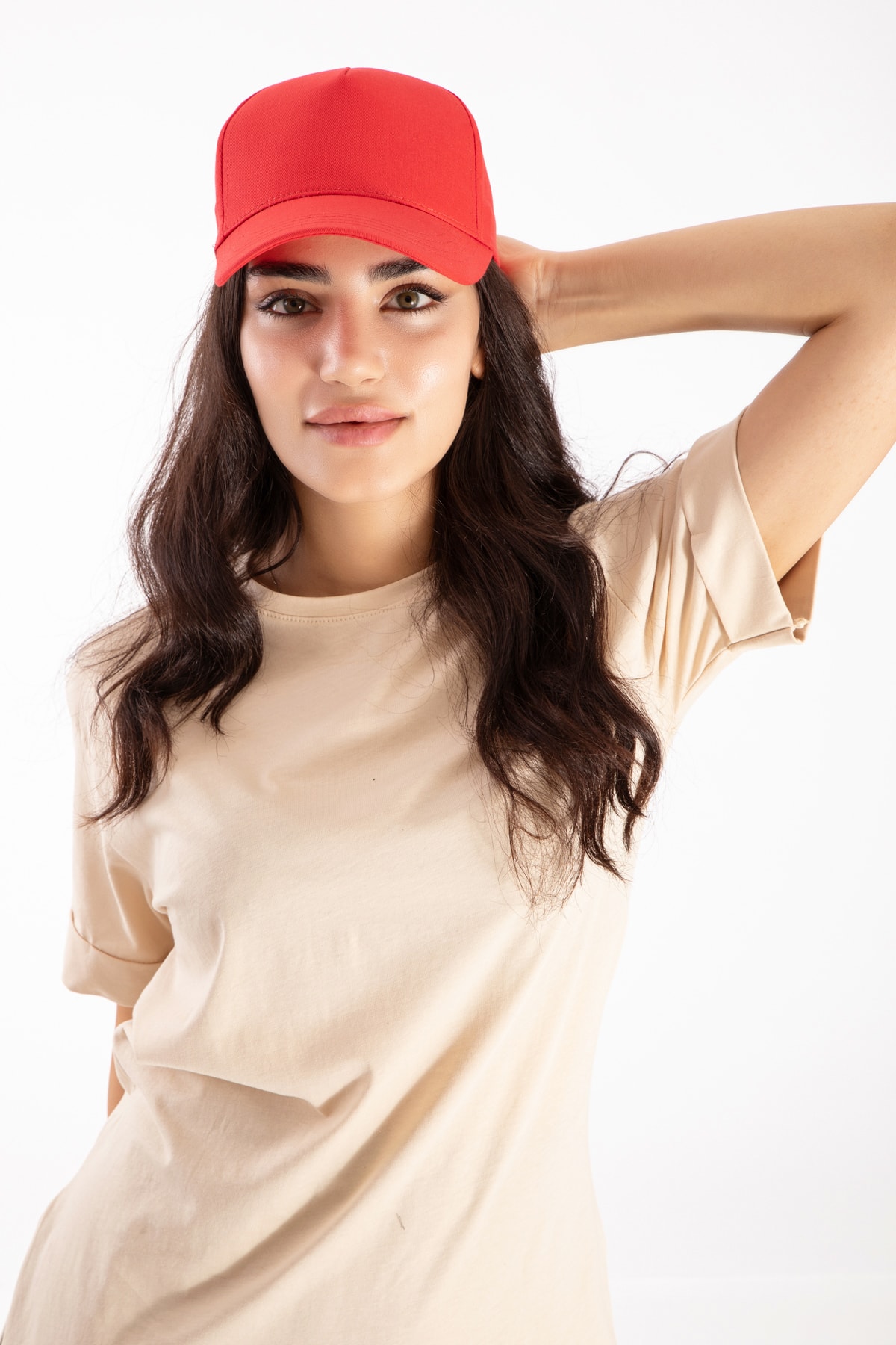 Accesory City Arkası Cırtlı Ayarlanabilir Erkek-kadın Sade Spor Şapka Kırmızı LADYCOLOR